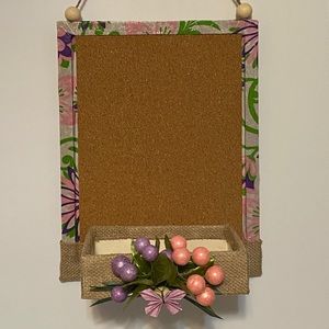 Cork board with accessory basket!